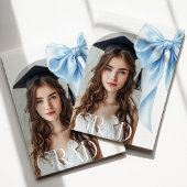 Blue Bow Photo Graduation Invitation Einladung