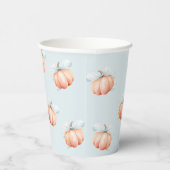 Blue Bow Pumpkin Baby Shooting Paper Cup Pappbecher (Rechts)