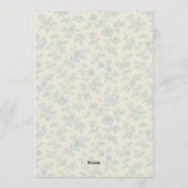 Blue Bow Regency Garden Tea Party Bridal Shower  Einladung (Rückseite)