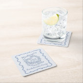 Blue Bow Retro Herz Coquette Bachelorette Rechteckiger Pappuntersetzer (Vor Ort)