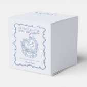 Blue Bow Retro Herz Coquette Brautparty Geschenkschachtel (Rückseite)