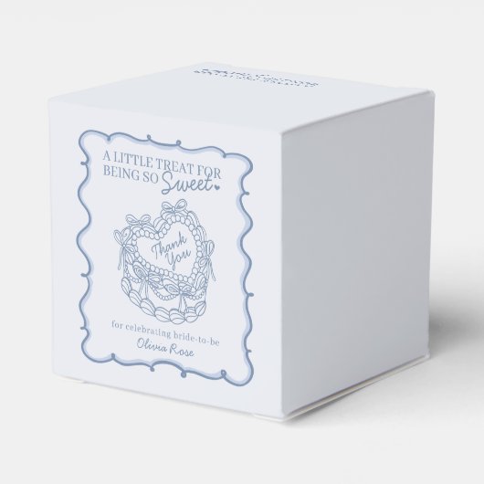 Blue Bow Retro Herz Coquette Brautparty Geschenkschachtel (Rückseite)