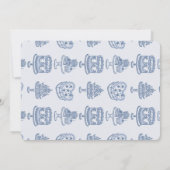 Blue Bow Retro Herz Coquette Cake Galentine Einladung (Rückseite)