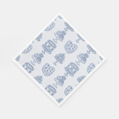 Blue Bow Retro Herz Coquette Cake Valentine Serviette (Ecke)