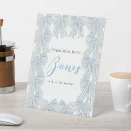 Blue Bow/Ribbon Baby Dusche wie viele Bows Sockelschild