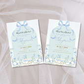 Blue Bow Ribbon Bluebell Aqeeqah Invites Einladung