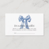 Blue Bow Ribbon Boy Baby Diaper Raffle Ticket Begleitkarte (Vorderseite)