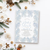 Blue Bow/Ribbon Coquette Boy Baby Dusche Einladung