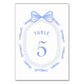 Blue Bow Ribbon Frame-Tischnummer Tischnummer (Vorderseite)