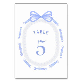 Blue Bow Ribbon Frame-Tischnummer Tischnummer