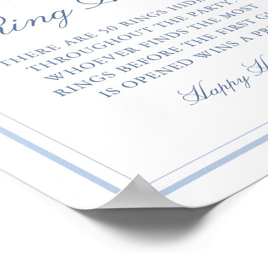 Blue Bow Ring Hunt Ring Game Brautparty Poster (Ecke)