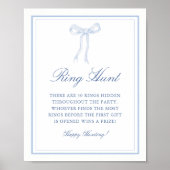 Blue Bow Ring Hunt Ring Game Brautparty Poster (Vorne)
