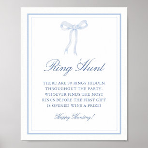 Blue Bow Ring Hunt Ring Game Brautparty Poster