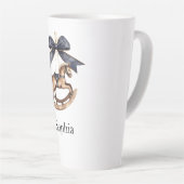 Blue Bow Rocking Horse Christmas Milchtasse (Rechte Ecke)