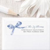 Blue Bow Rücksendeadressen-Aufkleber (Insitu)