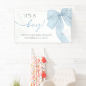 Blue Bow seine Baby-Dusche Banner (Insitu)