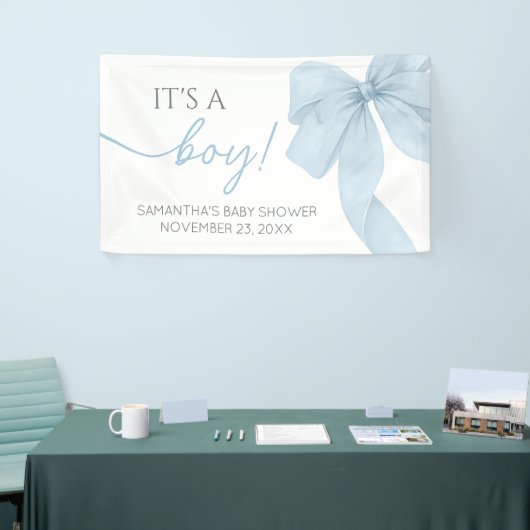 Blue Bow seine Baby-Dusche Banner (Messeveranstaltung)