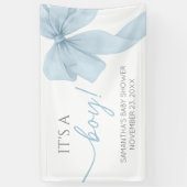Blue Bow seine Baby-Dusche Banner (Vertikal)