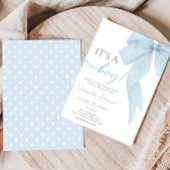 Blue Bow seine Baby-Dusche Einladung