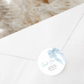 Blue Bow seine Baby-Dusche Runder Aufkleber