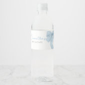 Blue Bow seine Baby-Dusche Wasserflaschenetikett (Vorderseite)