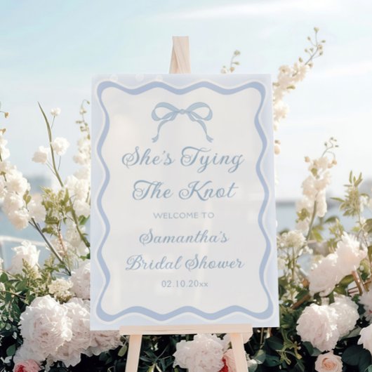Blue Bow Shes binden das Brautparty des Knotens Wi Acrylschild