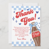 Blue Bow She's Ready to Pop Baby Shower Dankeskarte (Vorderseite)