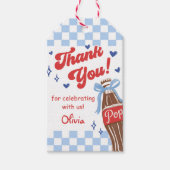 Blue Bow She's Ready to Pop Baby Shower Geschenkanhänger (Vorderseite)