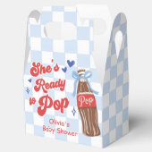 Blue Bow She's Ready to Pop Baby Shower Geschenkschachtel (Geöffnet)