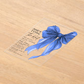 Blue Bow She's Tying The Knot Bridal Shower Acryleinladungen (Ablage )