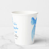 Blue Bow She's Tying the Knot Bridal Shower Pappbecher (Rechts)