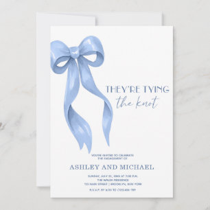 Blue Bow Sie binden die Knot Engagement Party Einladung