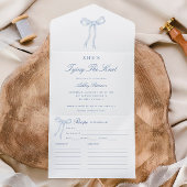 Blue Bow Sie bindet das Brautparty des Knotens All In One Einladung