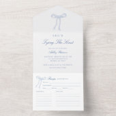 Blue Bow Sie bindet das Brautparty des Knotens All In One Einladung (Innen Boden)