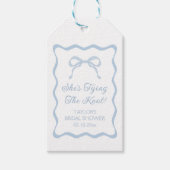 Blue Bow Sie bindet das Brautparty des Knotens an  Geschenkanhänger (Vorderseite)