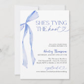 Blue Bow Sie bindet das Brautparty des Knotens Einladung (Vorderseite)