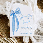 Blue Bow Sie bindet das Brautparty des Knotens Einladung