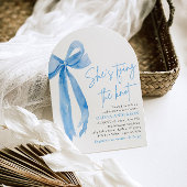 Blue Bow Sie bindet das Brautparty des Knotens Einladung