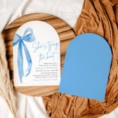 Blue Bow Sie bindet das Brautparty des Knotens Einladung