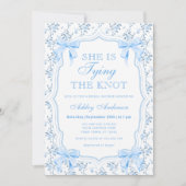 Blue Bow Sie bindet das Brautparty des Knotens Einladung (Vorderseite)