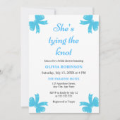 Blue Bow Sie bindet das Brautparty des Knotens Einladung (Vorderseite)