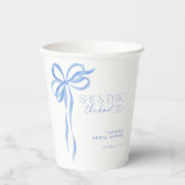 Blue Bow Sie bindet das Brautparty des Knotens Pappbecher (Vorderseite)