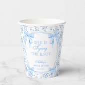 Blue Bow Sie bindet das Brautparty des Knotens Pappbecher (Vorderseite)