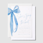 Blue Bow Sie bindet das Brautparty des Knotens Pergament Einladungen (Versetzt)