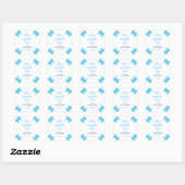 Blue Bow Sie bindet das Brautparty des Knotens Quadratischer Aufkleber (Blatt)