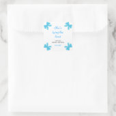 Blue Bow Sie bindet das Brautparty des Knotens Quadratischer Aufkleber (Tasche)