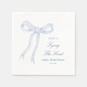 Blue Bow Sie bindet das Brautparty des Knotens Serviette (Vorderseite)
