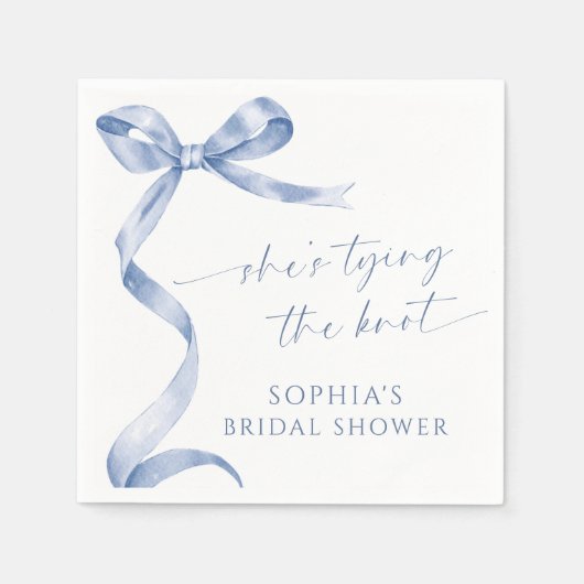 Blue Bow Sie bindet das Brautparty des Knotens Serviette (Vorderseite)