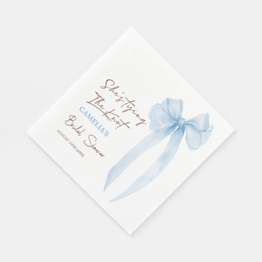 Blue Bow Sie bindet das Brautparty des Knotens Serviette (Ecke)