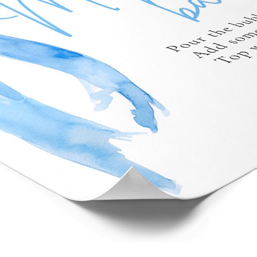 Blue Bow Sie bindet das Knot-Mimosa-Bar-Zeichen Poster (Ecke)